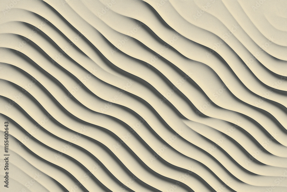 Poster a minimalist wave pattern on a light cream background