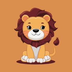The Cute lion Cartoon illustration Design