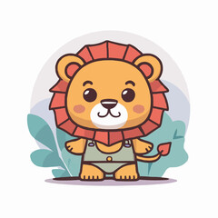 The Cute lion Cartoon illustration Design