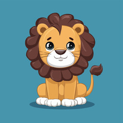 The Cute lion Cartoon illustration Design
