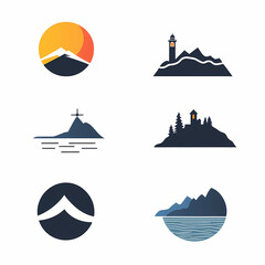 simple mountain icon design