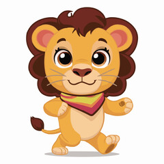 The Cute lion Cartoon illustration Design