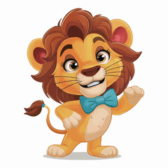The Cute lion Cartoon illustration Design