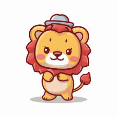 The Cute lion Cartoon illustration Design