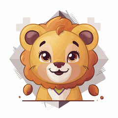 The Cute lion Cartoon illustration Design