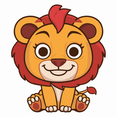 The Cute lion Cartoon illustration Design