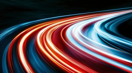 Abstract Light Trails Speed, Motion, and Dynamic Energy