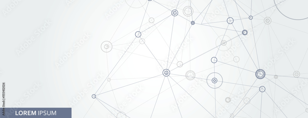 Aufkleber Abstract connect molecule banner. Science structure illustration