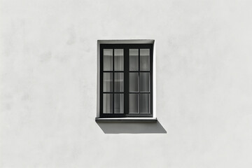 Fototapeta premium A perfectly square window on a blank white wall