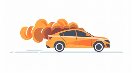 Polluting Car Exhaust Line Icon Vector Illustration for Adobe Stock