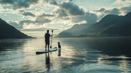 Fototapeta premium “Dog Days on the River: Calm and Content”