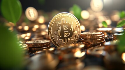 Bitcoin Growth and Prosperity - Digital currency, financial growth, investment, future wealth, economic prosperity.