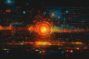 Obraz premium Futuristic Abstract Background Featuring Dynamic Red and Blue Light Patterns Creating a Vibrant and Energetic Atmosphere Perfect for Modern Technology and Creative Design Projects