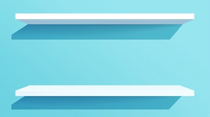 Empty White Retail Store Shelf 3D Wall Display