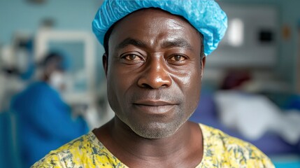 Portrait of a Confident Male Surgeon in a Hospital Operating Room