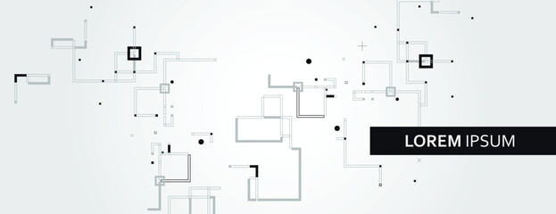 Vector line style geometric pattern background. Horizontal illustration