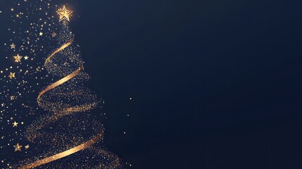 Obraz premium Glowing Christmas Tree Design on Dark Background for Festive Greeting.
