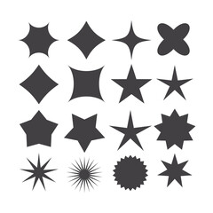 Star icon set, various star shape 