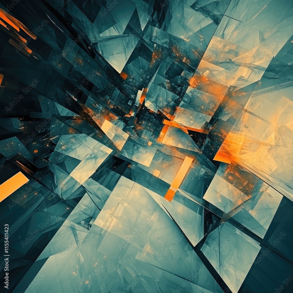 Aufkleber abstract geometric design featuring sharp angles and vibrant colors.