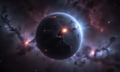 Obraz premium Dark nebula, glowing starscape, cosmic trading, starscape, nature