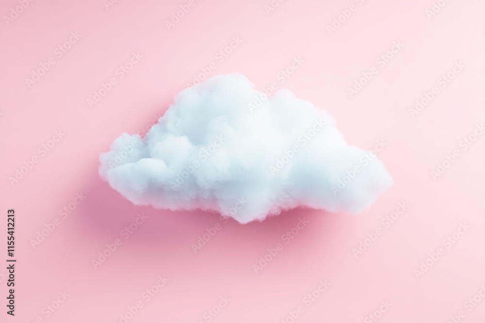 Poster a soft cloud floats on a light pink background, evoking a gentle, dreamy mood. this image symbolizes