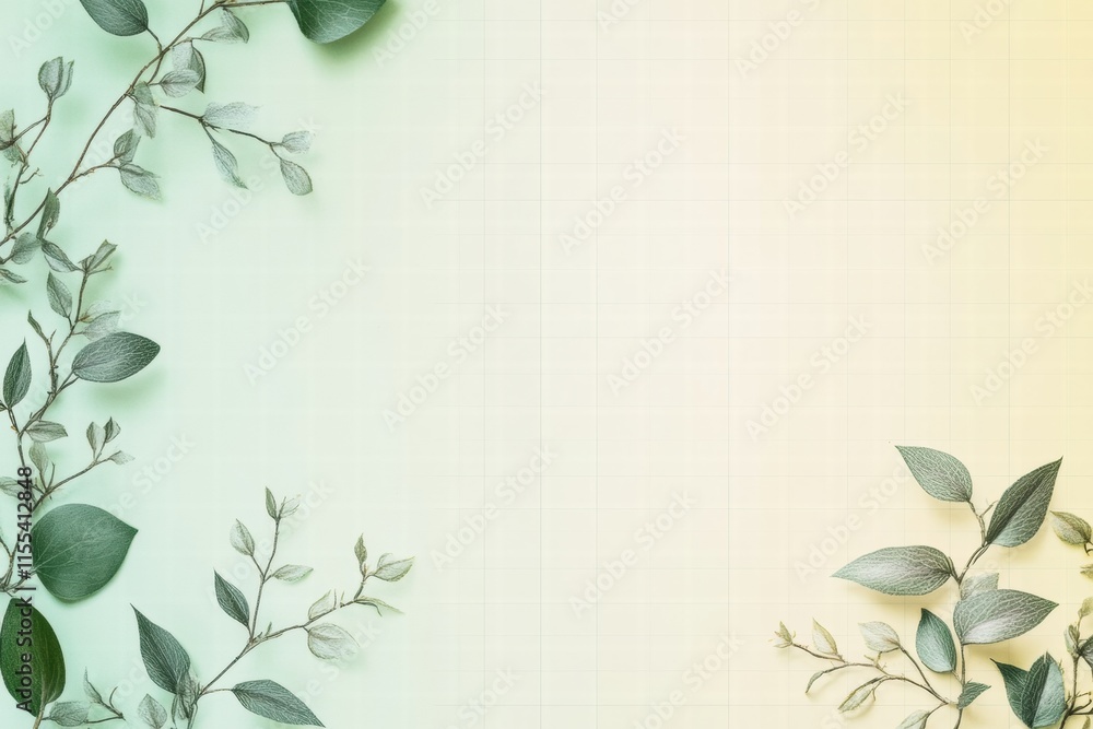 Fototapete Elegant minimalist planner layout featuring subtle grid lines and greenery for creative organization. Generative AI