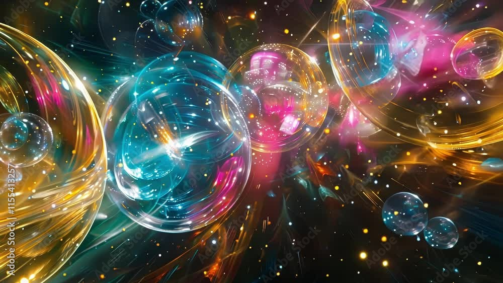 Poster a celestial ballroom filled with charged particles twirling and swirling in a synchronized dance rou