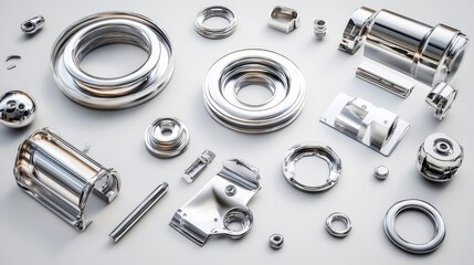 Futuristic Parts with High Detail and Clean Background