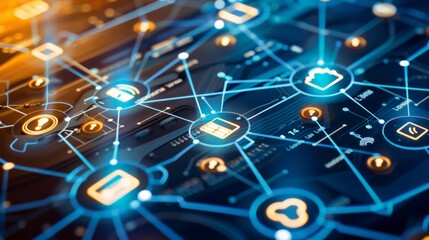 Internet of Things (IoT) concept with connected device icons in a network