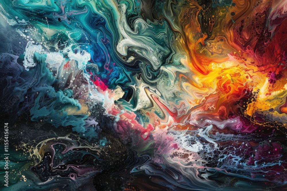 Leinwandbilder dynamic abstract artwork showcasing a vibrant explosion of color and texture, reflecting energy and 