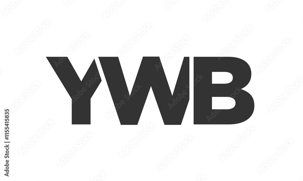 Poster ywb logo design template with strong and modern bold text. initial based vector logotype featuring s