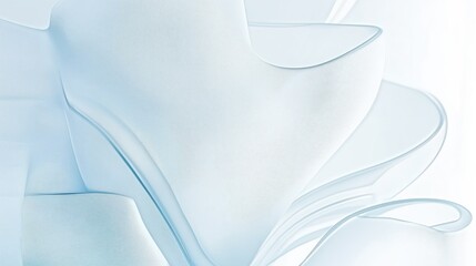 Ice patterns and winding lines create a modern minimalistic design in light blue tones