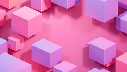 Obraz premium Pink and Purple Cubes Abstract Background Design