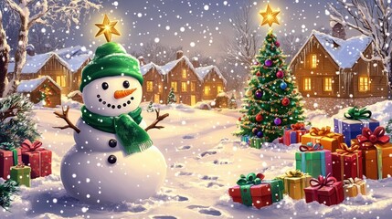 Naklejka premium Christmas spirit reflected in dazzling ornaments and lights
