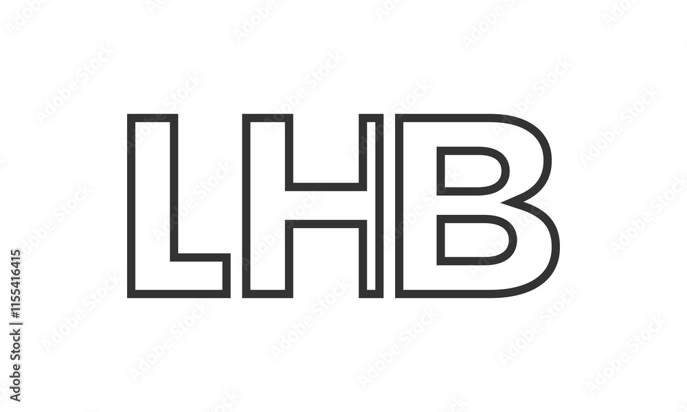 Poster lhb logo design template with strong and modern bold text. initial based vector logotype featuring s