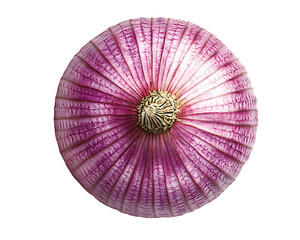 Overhead View of Red Onion Isolated On A White Background, PNG Transparent