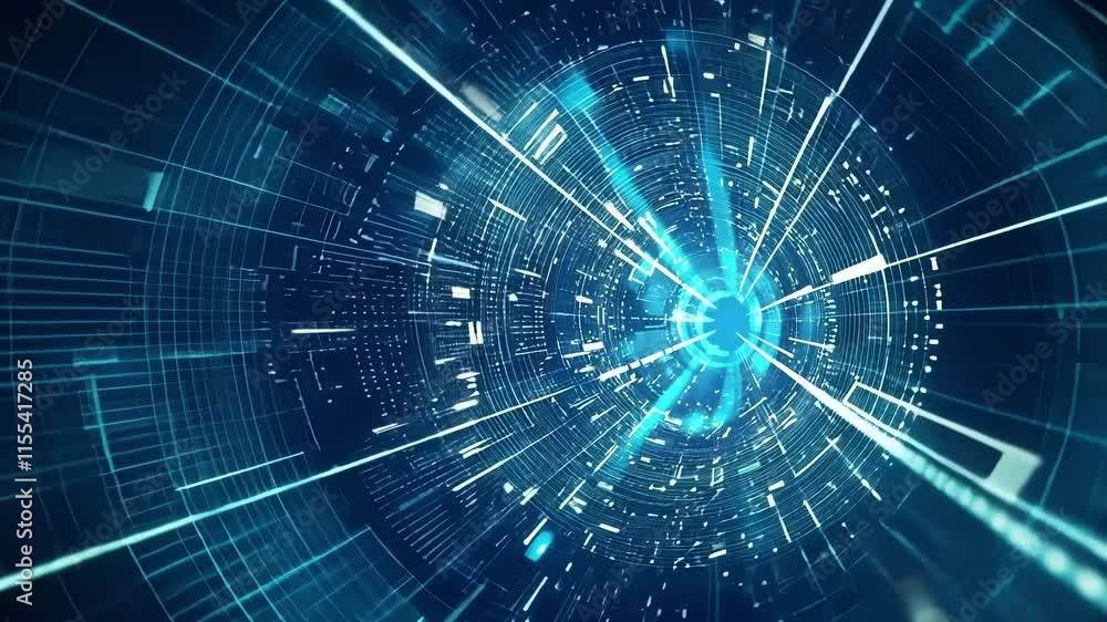 Aufkleber a glimpse into the unknown through the shimmering everchanging walls of the quantum tunnel in the ci
