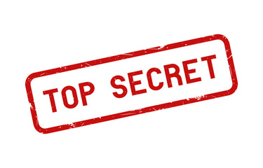 Top secret with red grunge rubber stamp