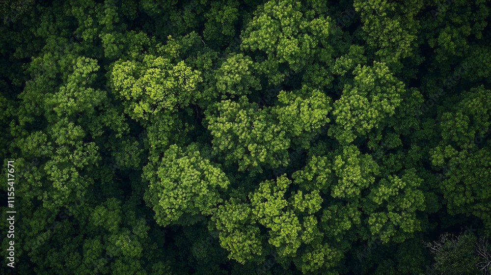 Poster aerial view of lush green forest canopy offering a unique perspective and breathtaking scenery : gen