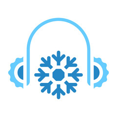 earmuffs dual tone blue color icon. use for modern concept, print, UI, UX kit, web and app development. Vector EPS 10, related to winter, cold season.