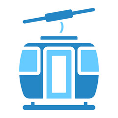 ski-lift dual tone blue color icon. use for modern concept, print, UI, UX kit, web and app development. Vector EPS 10, related to winter, cold season.