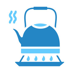 kettle dual tone blue color icon. use for modern concept, print, UI, UX kit, web and app development. Vector EPS 10, related to winter, cold season.