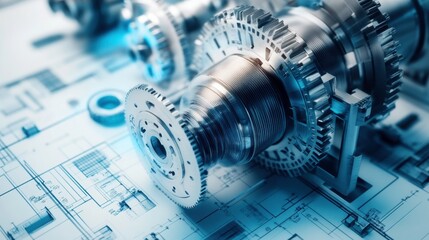 High-Detail Mechanical Schematics in Soft Light