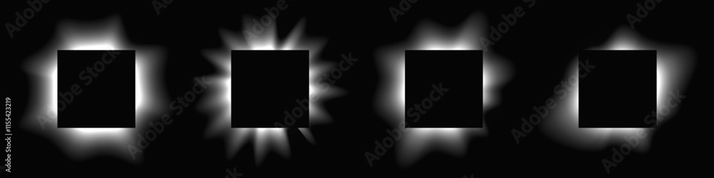 Poster set of square illuminate light frames