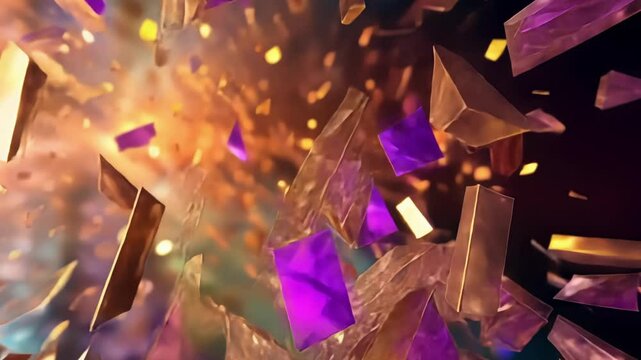 A field of mirrored crystals each one reflecting off of its antiparticle counterpart.