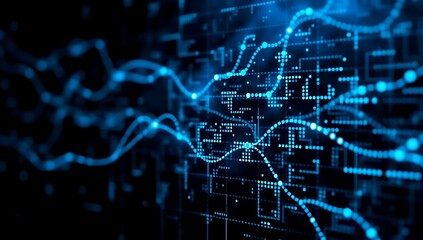 Abstract Blue Data Flow Network Visualization