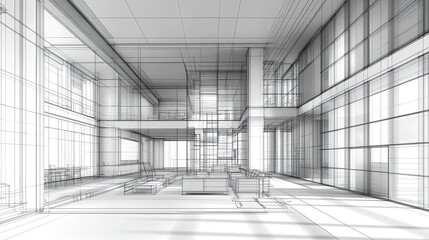 Fototapeta premium Modern Design of a High-Detail Working Environment