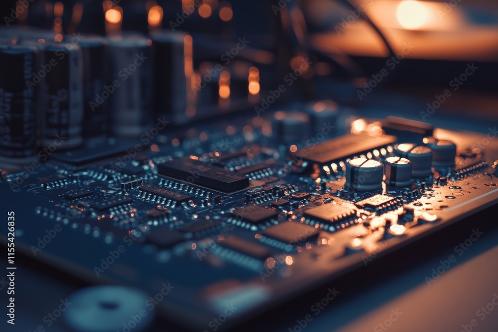 Fototapete this modern electronic circuit board shot reveals the complexity and precision in contemporary techn