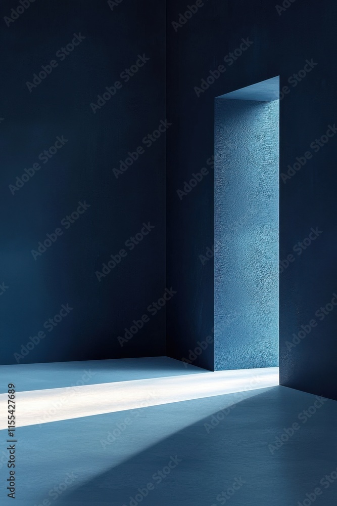 Poster minimalist empty room with modern architectural design and shadow effects