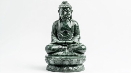 Obraz premium Jade Buddha Statue on Pedestal in Sitting Position
